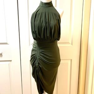 HOUSE OF CB green halter dress. Size Small
